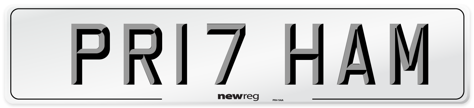 PR17 HAM Number Plate from New Reg